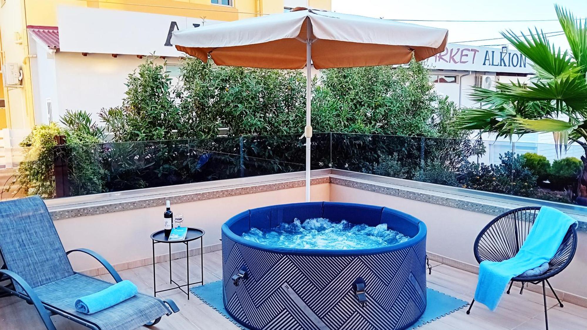 Luxury Villa Eva-Mari With Jacuzzi, 50M From The Beach Sztalósz Kültér fotó